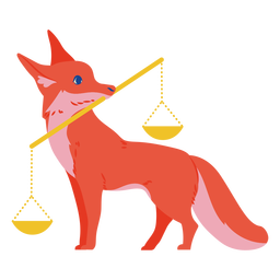Libra fox zodiac signs semi flat Transparent PNG
