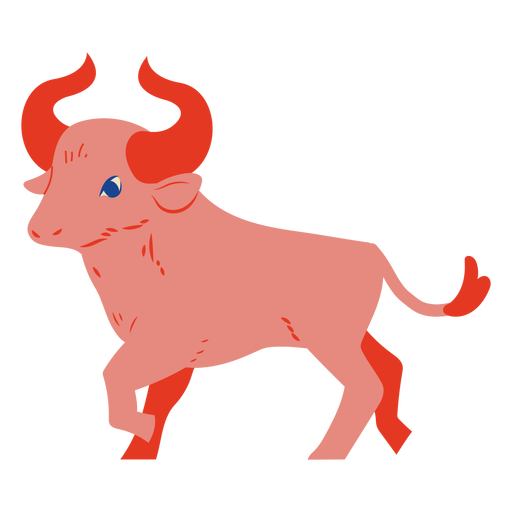 Pink bull semi flat PNG Design