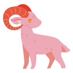 Carnero rosa semi plano Diseño PNG
