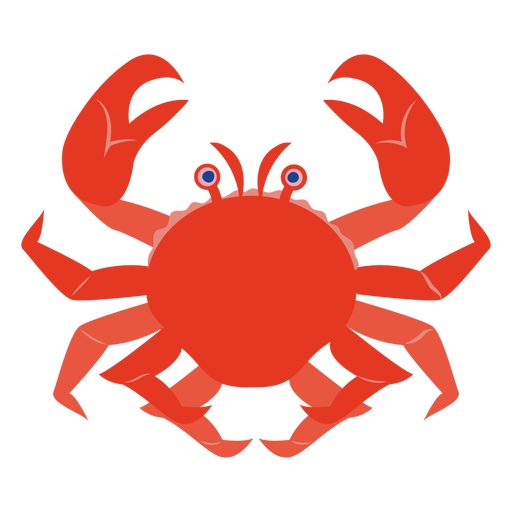 Rote Krabbe halb flach