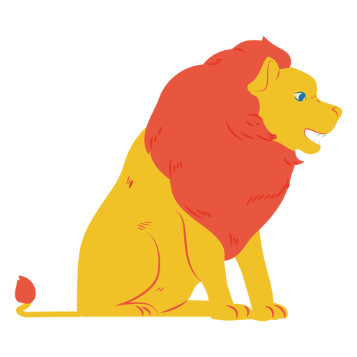 Gelber Löwe halb flach PNG-Design