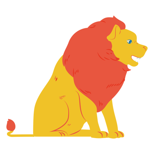 Leão amarelo semi plano