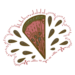 Trazo de color de diseño de rebanada de sandía Diseño PNG