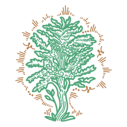 Trazo lleno de árbol viejo Diseño PNG