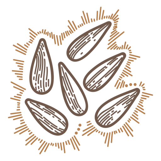 Sunflower seeds filled stroke PNG Design
