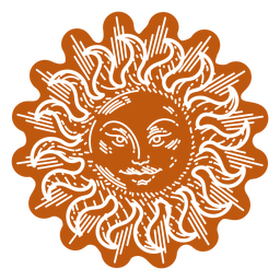 Sol con la cara recortada Diseño PNG