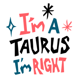 Stier Sternzeichen zitieren flach PNG-Design