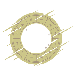 Farbstrich des Astrologie-Raddiagramms PNG-Design