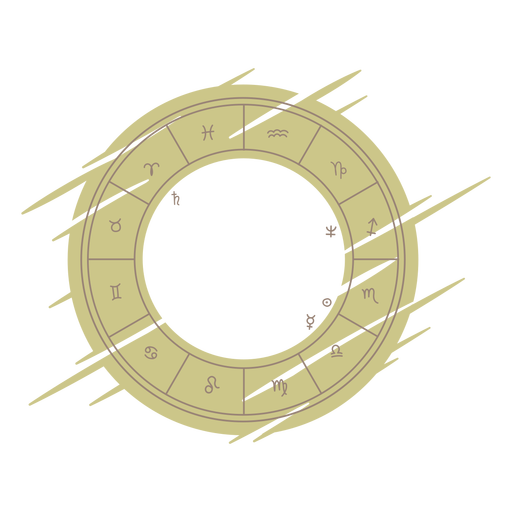 Astrology wheel chart color stroke PNG Design