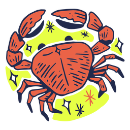 Cáncer cangrejo signo del zodiaco trazo de color Diseño PNG