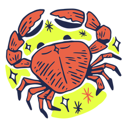 Cancer crab zodiac sign color stroke PNG Design