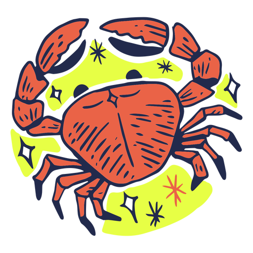 Cancer crab zodiac sign color stroke PNG Design