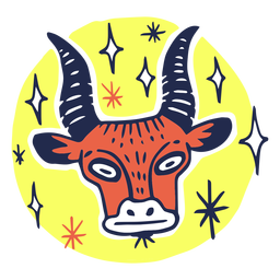 Stier Stier Sternzeichen Farbstrich PNG-Design