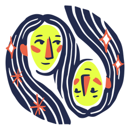 Signos do zodíaco Gêmeos semi plano Desenho PNG