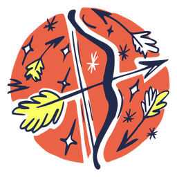 Signos del zodiaco trazo de color de sagitario Diseño PNG
