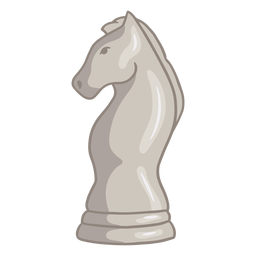 White knight chess piece color stroke  PNG Design