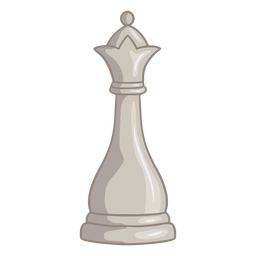 White queen chess piece color stroke 