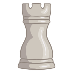 White rook chess piece color stroke 