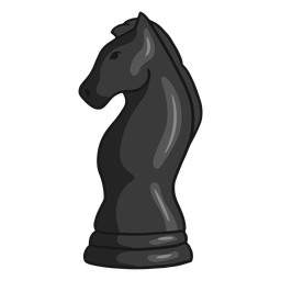 Knight chess piece black color stroke