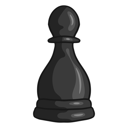 Pawn chess piece black color stroke