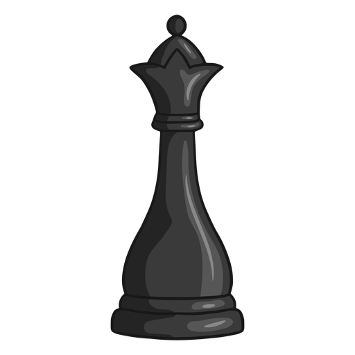 Queen chess piece black color stroke PNG Design