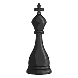 King chess piece black color stroke Transparent PNG