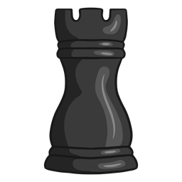Rook chess piece black color stroke Transparent PNG