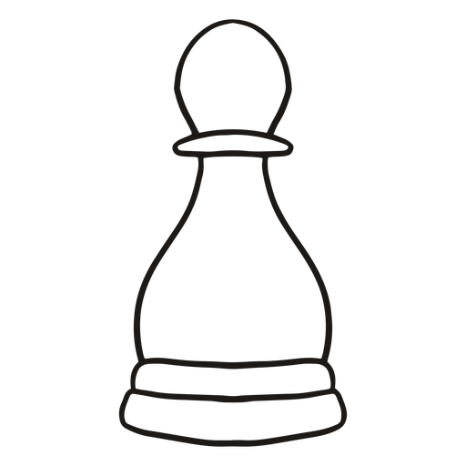 Pawn simple chess piece stroke PNG Design