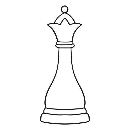 Queen simple chess piece stroke PNG Design