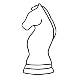 Knight simple chess piece stroke Transparent PNG