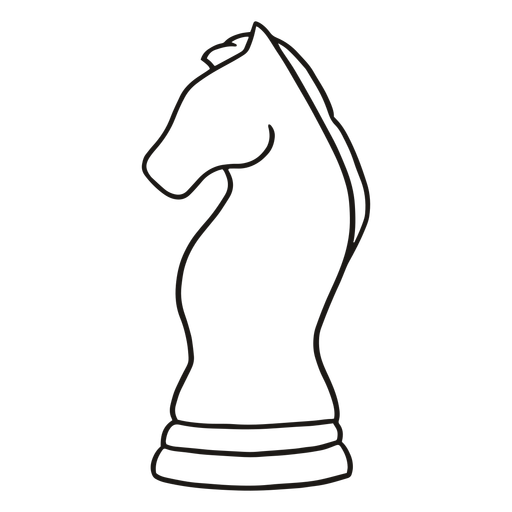 Knight simple chess piece stroke