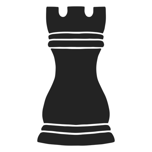 Rook Chess Piece Black Color Stroke PNG & SVG Design For T-Shirts