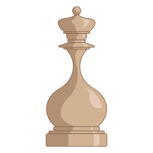 Queen chess piece white color stroke