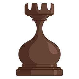 Rook chess piece brown color stroke Transparent PNG