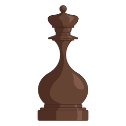 Queen chess piece brown color stroke PNG Design