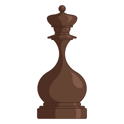 Queen chess piece brown color stroke