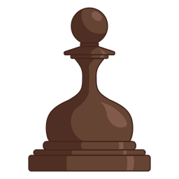 Pawn chess piece brown color stroke