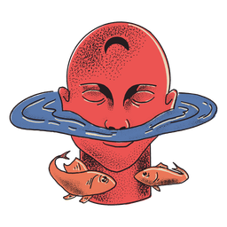 Zodiac sign pisces design color stroke PNG Design