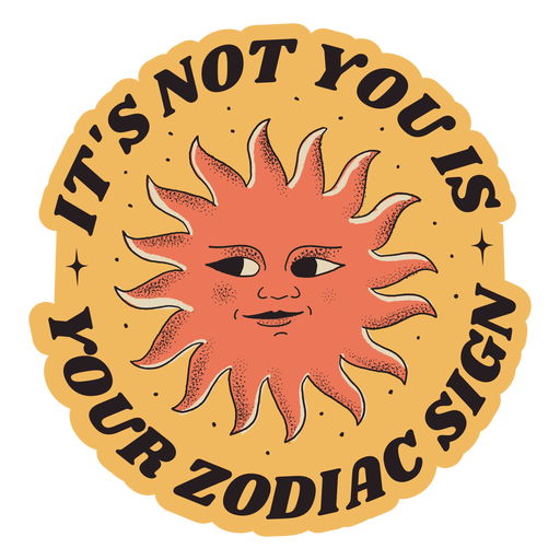 Zodiac signs quote color stroke PNG Design