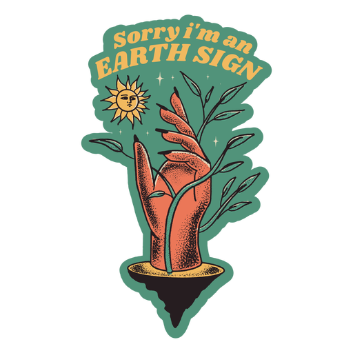 Zodiac signs earth quote color stroke PNG Design