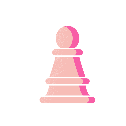 Pink pawn semi flat chess piece PNG Design