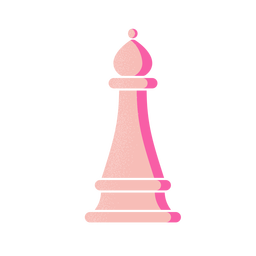 Pink bishop semi flat chess piece PNG Design Transparent PNG