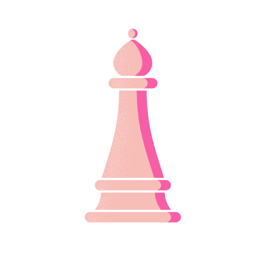 Pink bishop semi flat chess piece PNG Design
