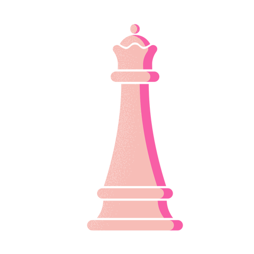 Pink queen semi flat chess piece