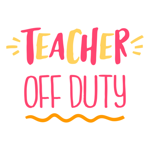 Teacher off duty flat PNG Design