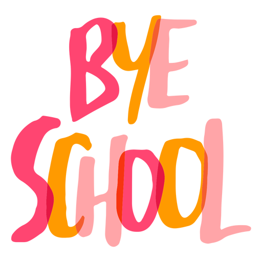 Bye school flat PNG Design