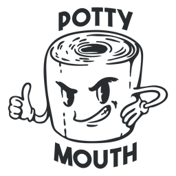 Potty Mund Schlaganfall PNG-Design