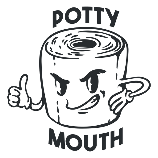 Potty Mund Schlaganfall PNG-Design