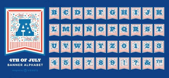 Fourth of july celebration alphabet design