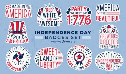 Conjunto de emblemas do Dia da Independência